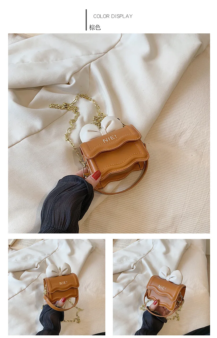 Niedliche Umhängetasche mit Schleifenkette, koreanische Mini-Schultertasche für Mädchen, Kinder, Mutter, Tochter, passende Modetasche – Detail 24