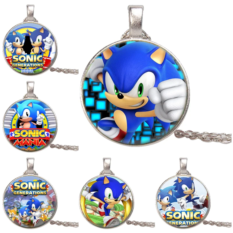 New Sonics Necklace Kids Anime Cartoon Necklaces Fashion Fine Jewelry Boys Trendy Accessories Children Birthday Gifts Toys