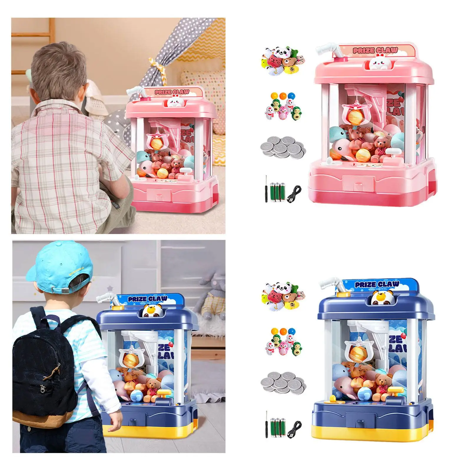 Electronic Claw Machine Table Game for Children with Joystick and