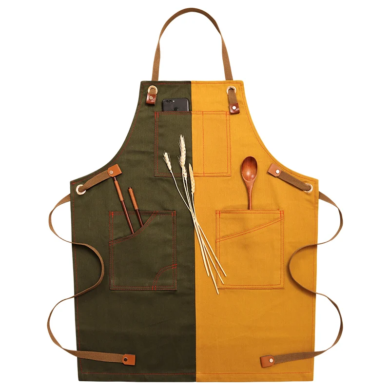 Customizable Floral Artist Chef Apron European Style Printed Logo Men Women Kitchen Coffee Shop Barber Overalls for Artists