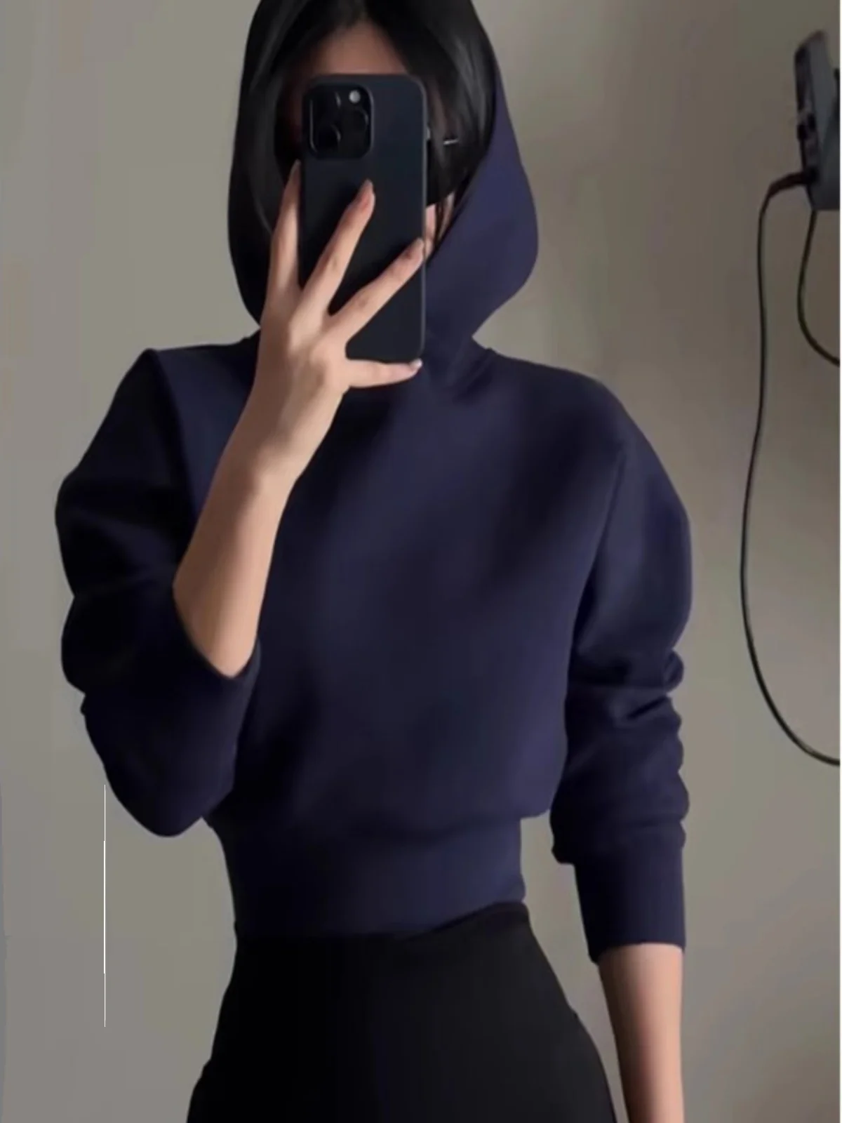 

Осенне-зимняя женская толстовка в американском спортивном стиле с подкладкой, приталенная, с эффектом утягивания талии, укороченная, уличная одежда