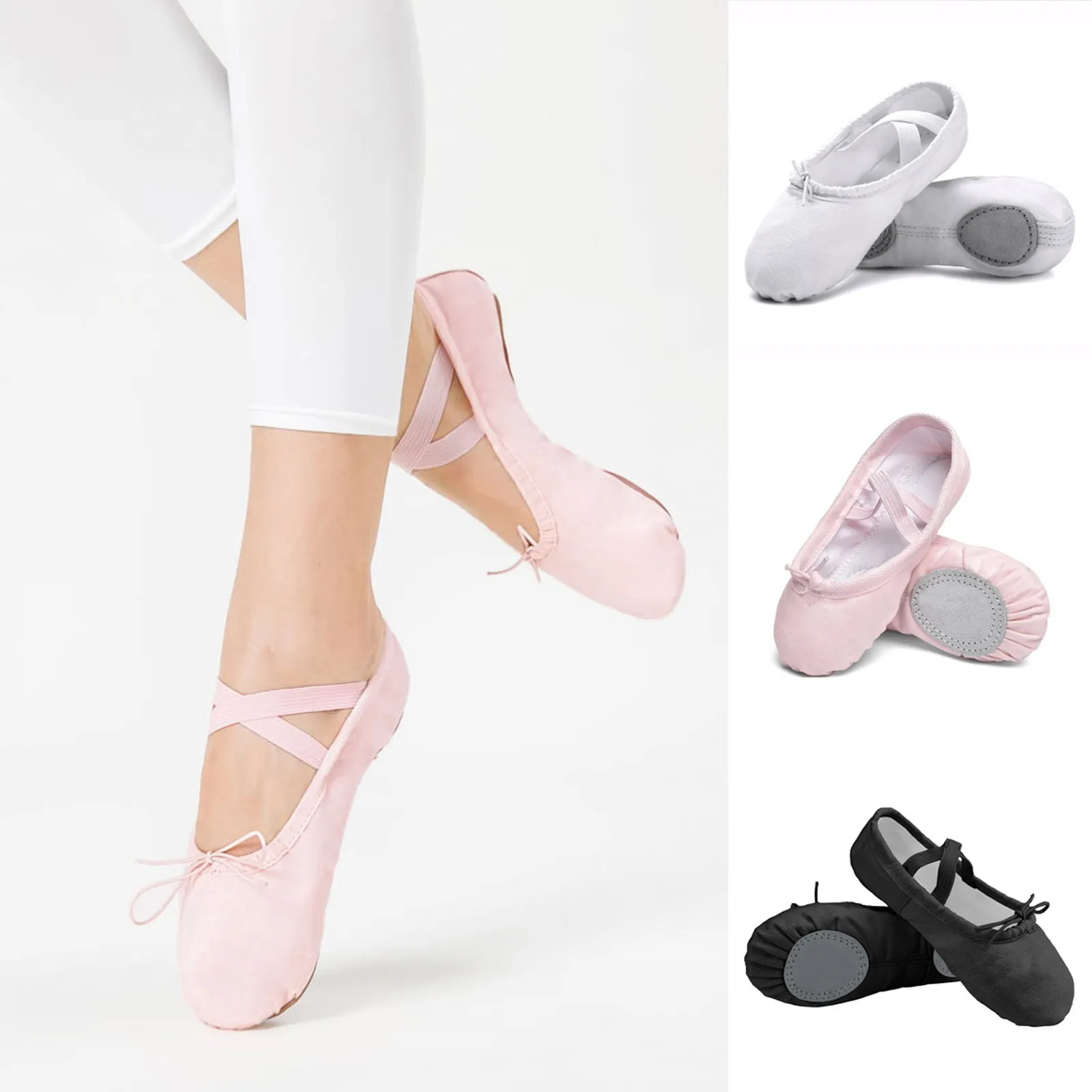 Girls Ballet Shoes For Women Ballerina Shoes Ballet Flats Women Canvas Soft Sole Dance Slippers Children Practise Dance Shoes