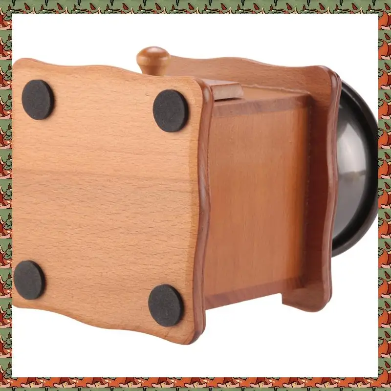 ABLQ Coffee Bean Grinder Wooden Manual Coffee Grinder Hand Stainless Steel Retro Coffee Spice Mini Burr Mill With
