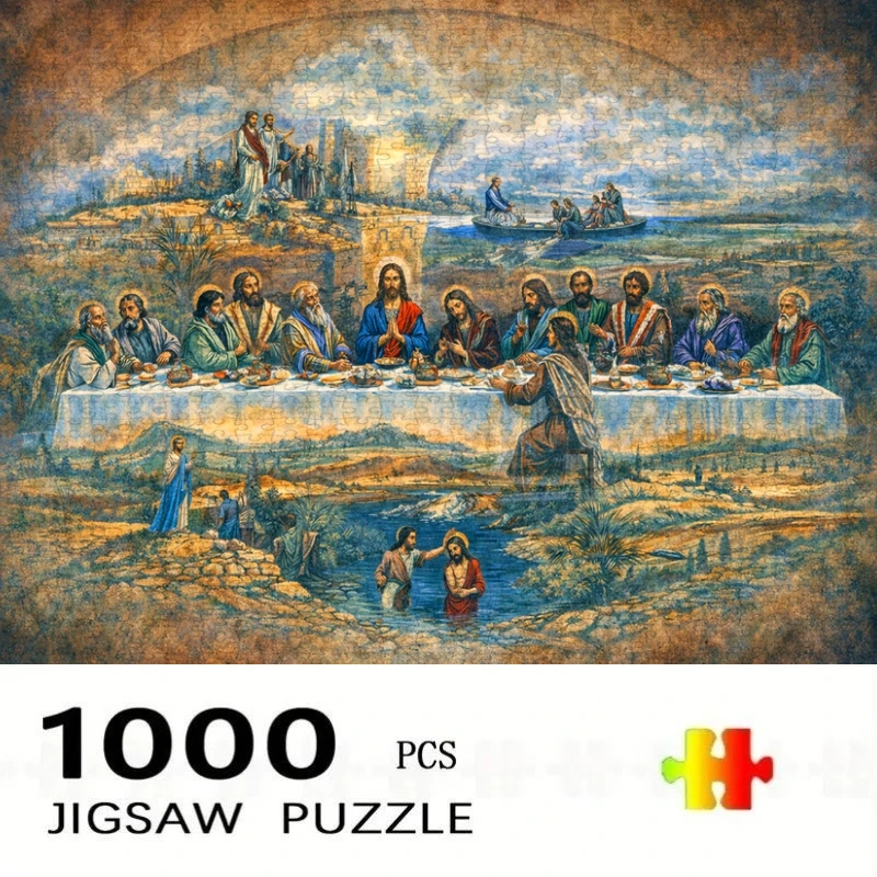 Jigsaw Puzzles Adults Jesus with Twelve Apostles Puzzle Stress Relief Entertainment Toys Landscape Puzzles Christmas Gift