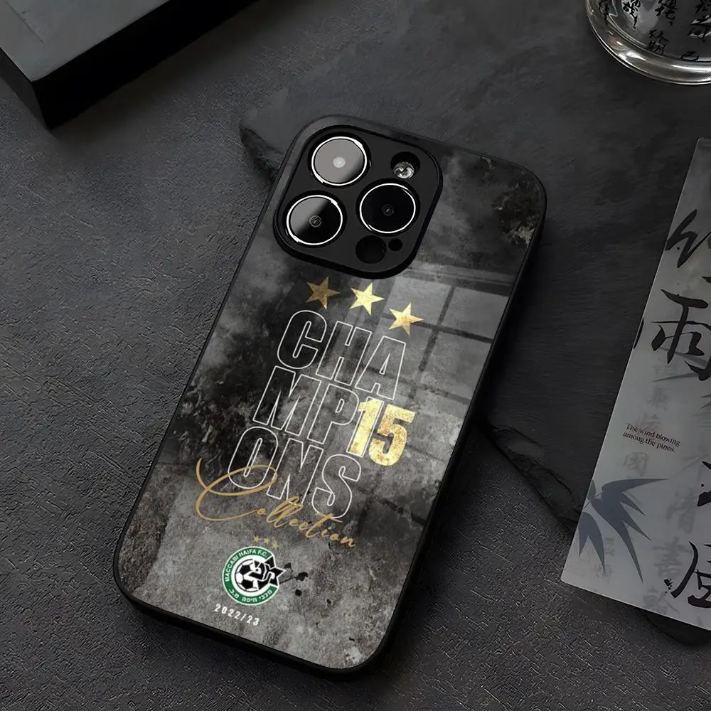 Чехол для телефона H-HaifaS с флагом M-MaccabiES, стекло для iPhone 12 15 14 13 11 Pro XS Max Plus Mini X XR 8 7 6s SE2020, закаленный чехол