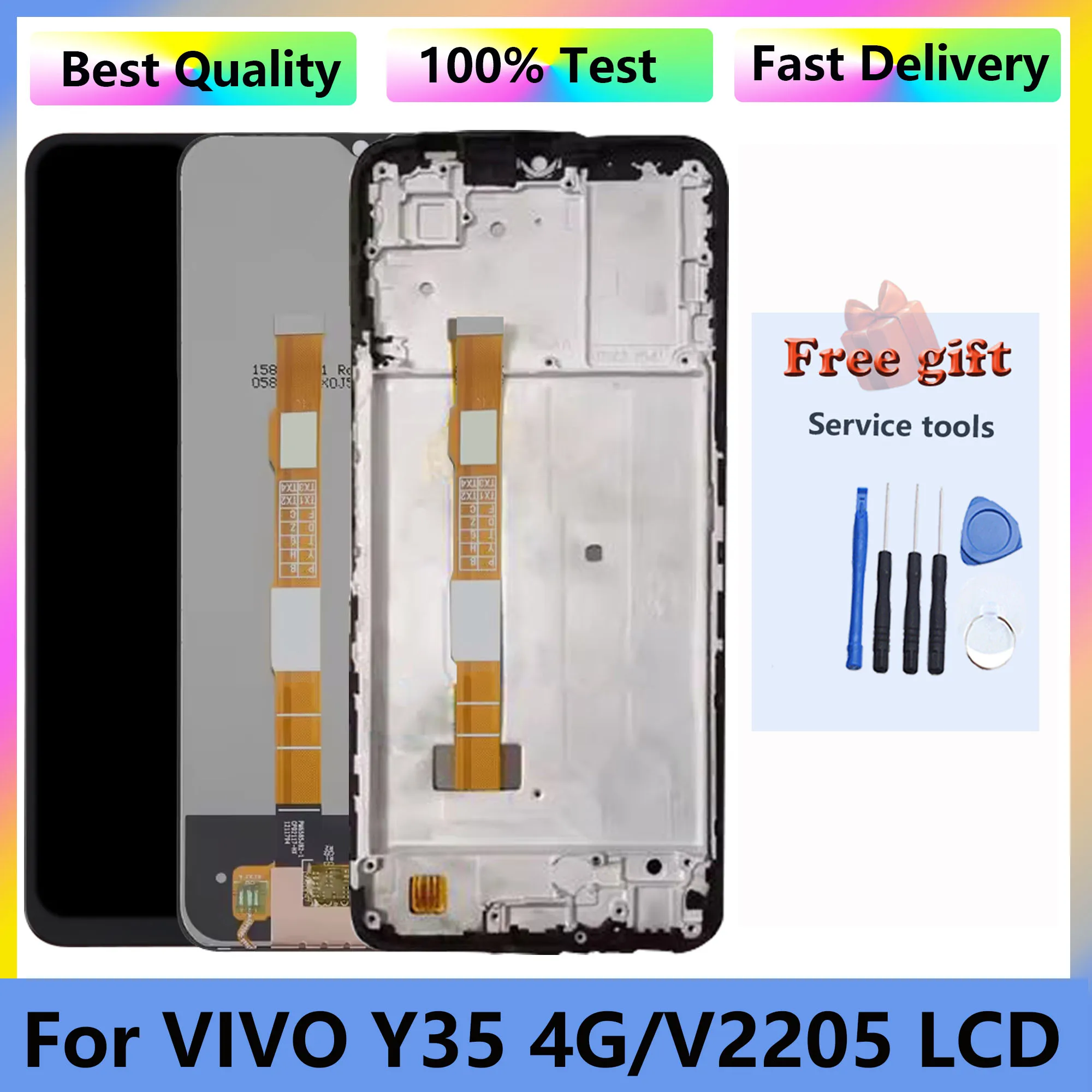 Image of 6,58 "Lcd Für VIVO Y35 4G Pantalla, V2205 LCD Display Bildschirm Touch Digitalisiert Mit Rahmen Montage Ersatz teile