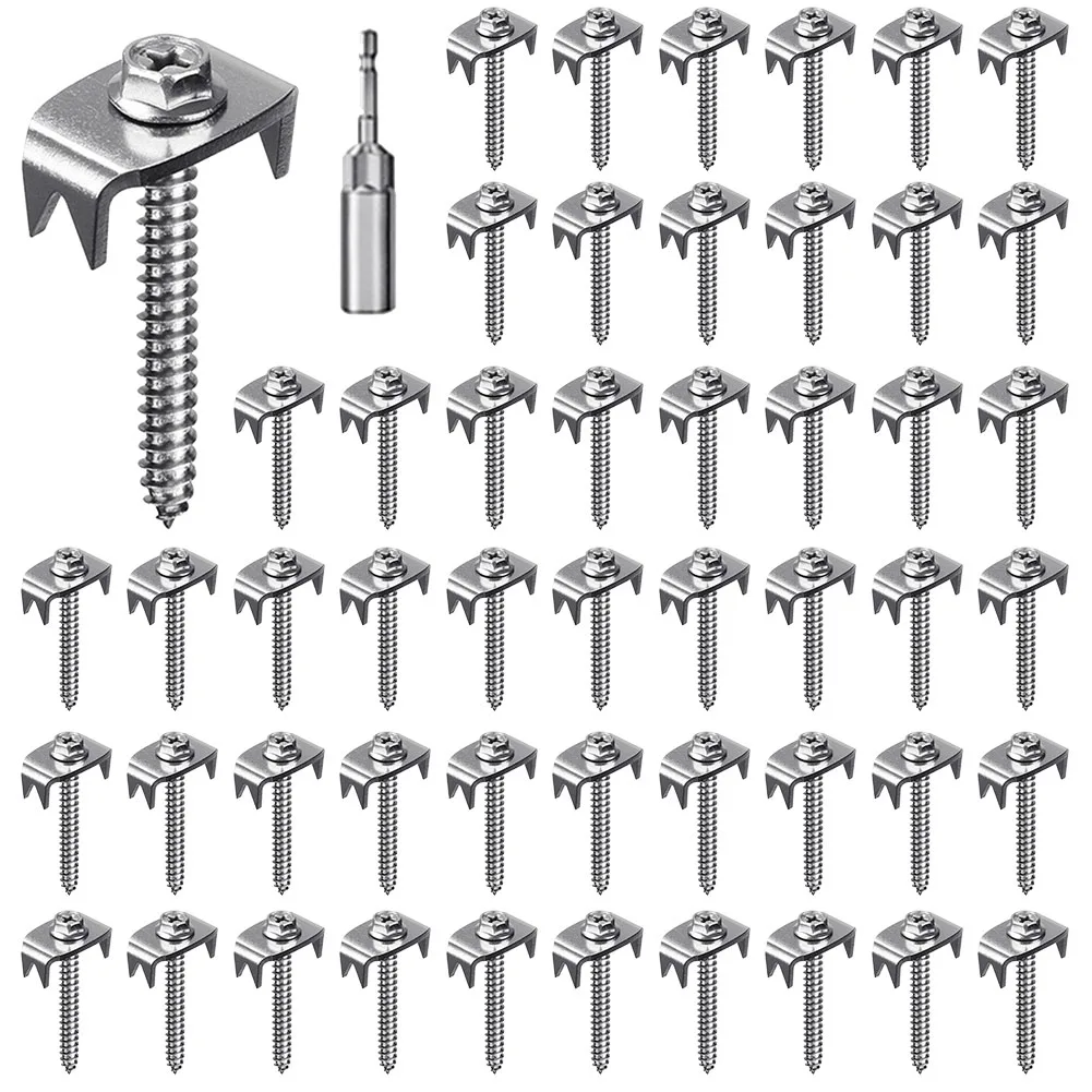 50pcs Multipurpose Fence Staple Metal Fence Nails Fence Fastening Solution For Robusts Wire & Chain Link Fencing Support