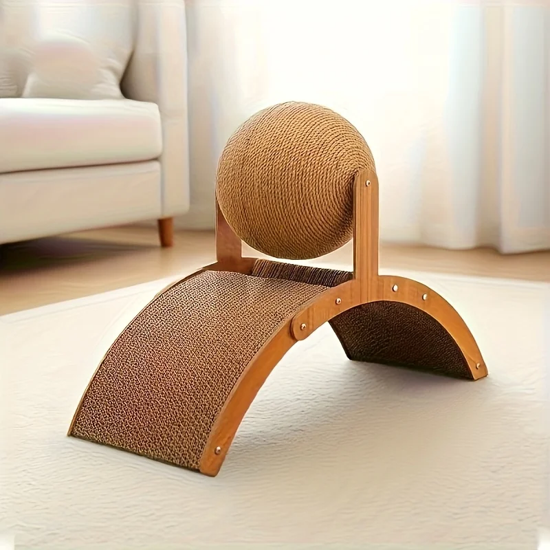 

A Handy Small Cat Scratching Post in A Unique Ferris Wheel Design, Featuring A Rotating Sisal Ball.cat’s Natural Instincts