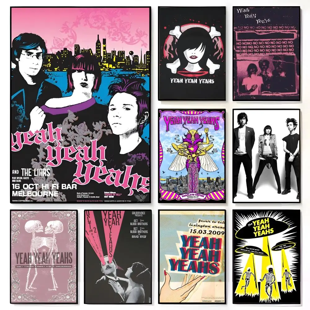 Punk Energetic Band Y-Yeah Yeah Yeahs Poster American Film Mural Home Childrens Room Wall Decor Print