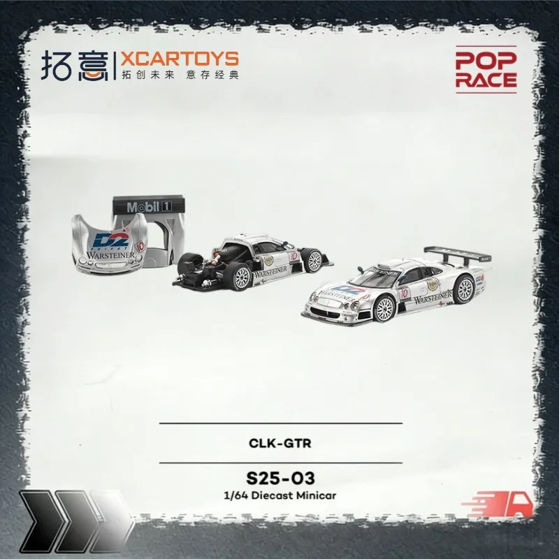 【Pre-sale】XCARTOYS POPRACE 1:64 CLK-GTR Cast Alloy Racing Car Model, Ideal Gift for Festivals, Collection Decoration Item.