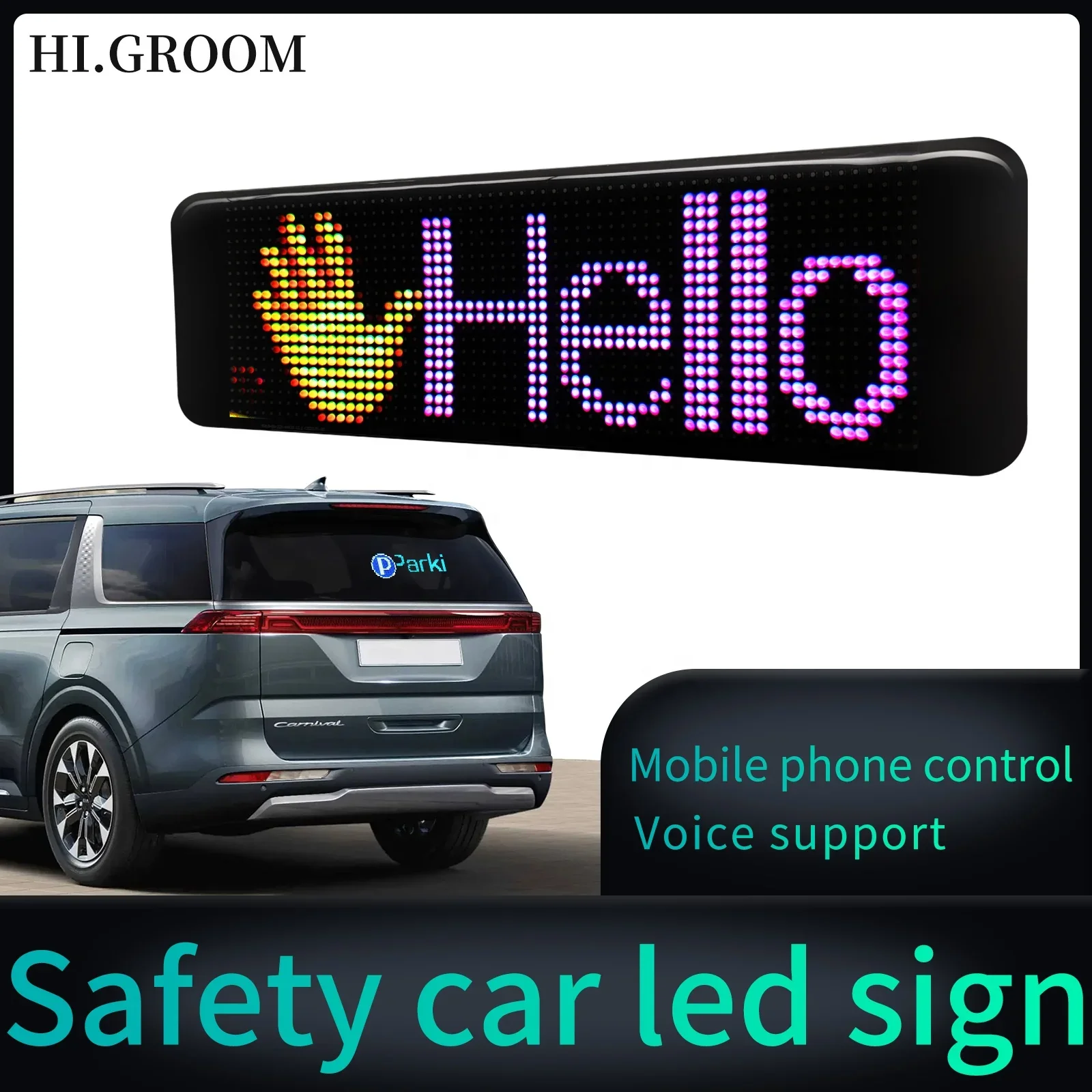 BOTAI Full Color Rgb Smart Digital Light Emotion Screen Led Interactive Car Display Car Advertising Screen Led Car Display