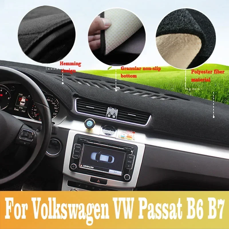 Für Volkswagen VW Passat CC B6 B7 2006 ~ 2017 Auto Dashboard Abdeckung Sonnenschutz Anti-Glare Sun-proof Anti-UV Schutz Matte Zubehör