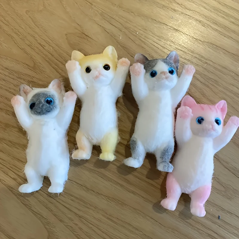 リフトアーム猫スクイーズおもちゃ - 手作り DIY 絵画猫 - TPR ウルトラソフトタッチ - 動物シリーズの新しいお気に入り、クリのための完璧なギフト