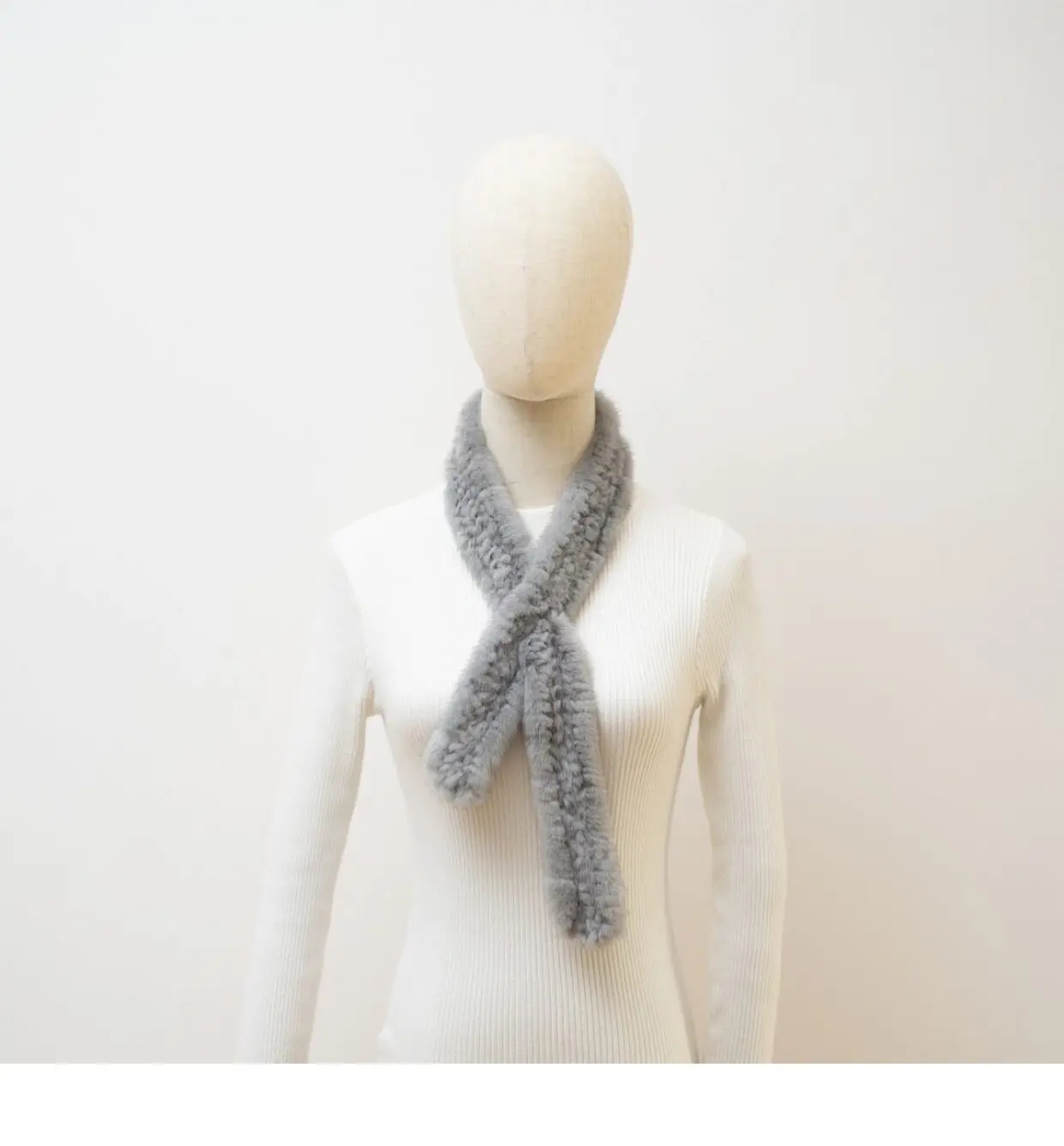 Importierter Echter Nerzpelz-Schal für Damen Winter Dekorativer Alltags-Eleganz-Flauschiger Kragen Modisches Accessoire – Detail 16