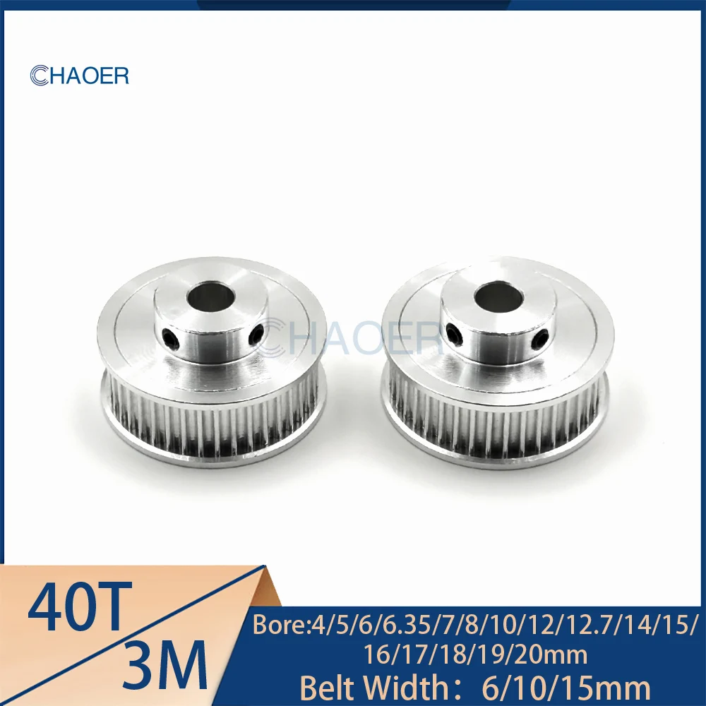 

HTD3M 40 Teeth Timing Pulley Bore 4/5/6/6.35/7/8/10/12/12.7/14/15/16/17mm For Belt Width 6/10/15mm 3M 40Teeth Synchronous Wheel