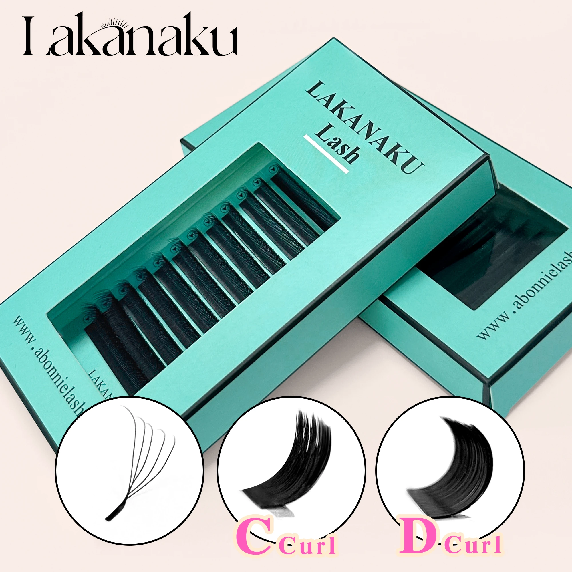 LAKANAKU U 5D W Clover Eyelashes Extension Cilios Extensiones Lash W-Shaped Bloom 5D Lashes Natural Premade False Lashes