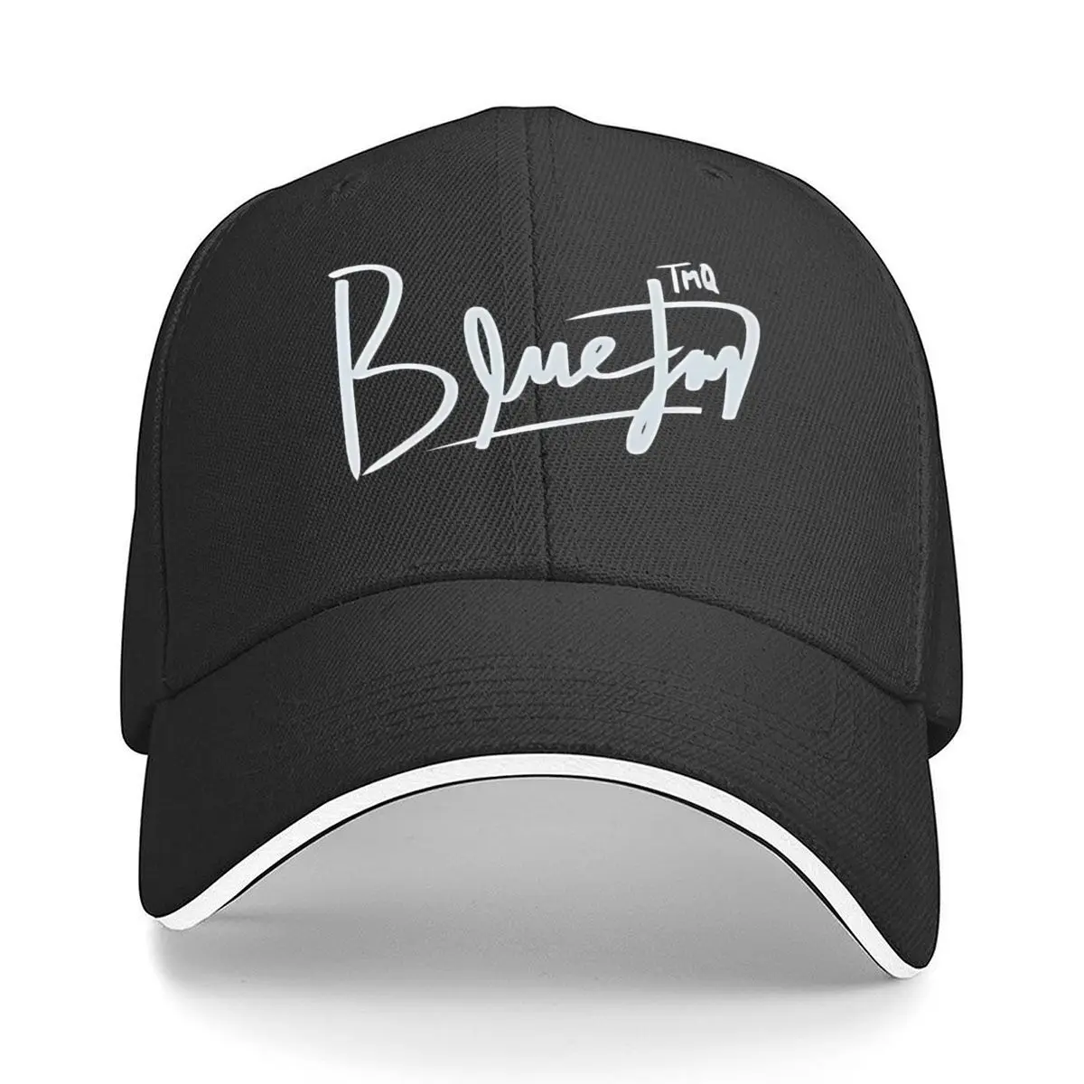 Blue Jay Cursive Script Text Design Sandwich Baseball Cap Outdoor Workouts Sun Hat