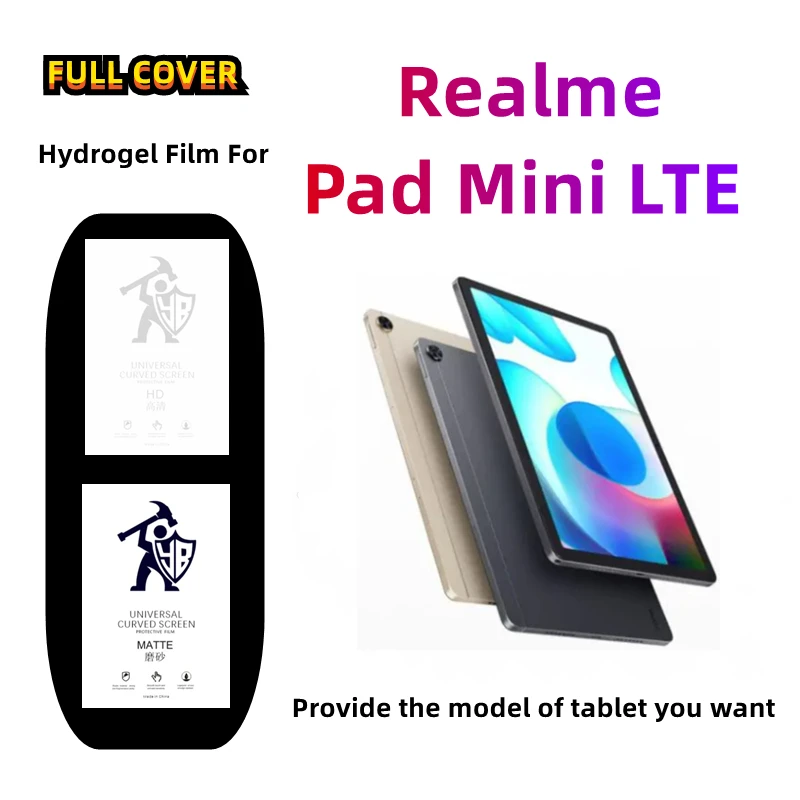 

2pcs Matte Hydrogel Film For Realme Pad Mini LTE HD Screen Protector For Realme Pad Mini Frosted Protective Film Protector Clear