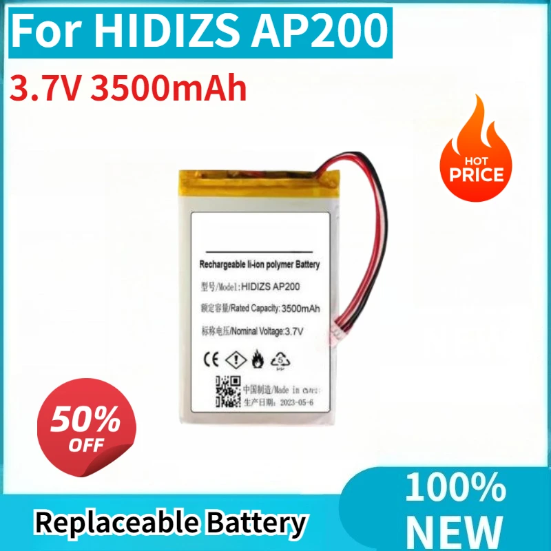 

High Quality New 3.7V 3500mAh Replaceable Battery for HIDIZS AP200 Music Player
