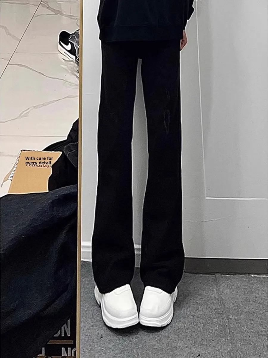 

Мужские джинсы Bla Fce с подкладкой, в стиле High Street, расклешенные, прямого кроя, для зимы, молодежные, модные, с высокой талией