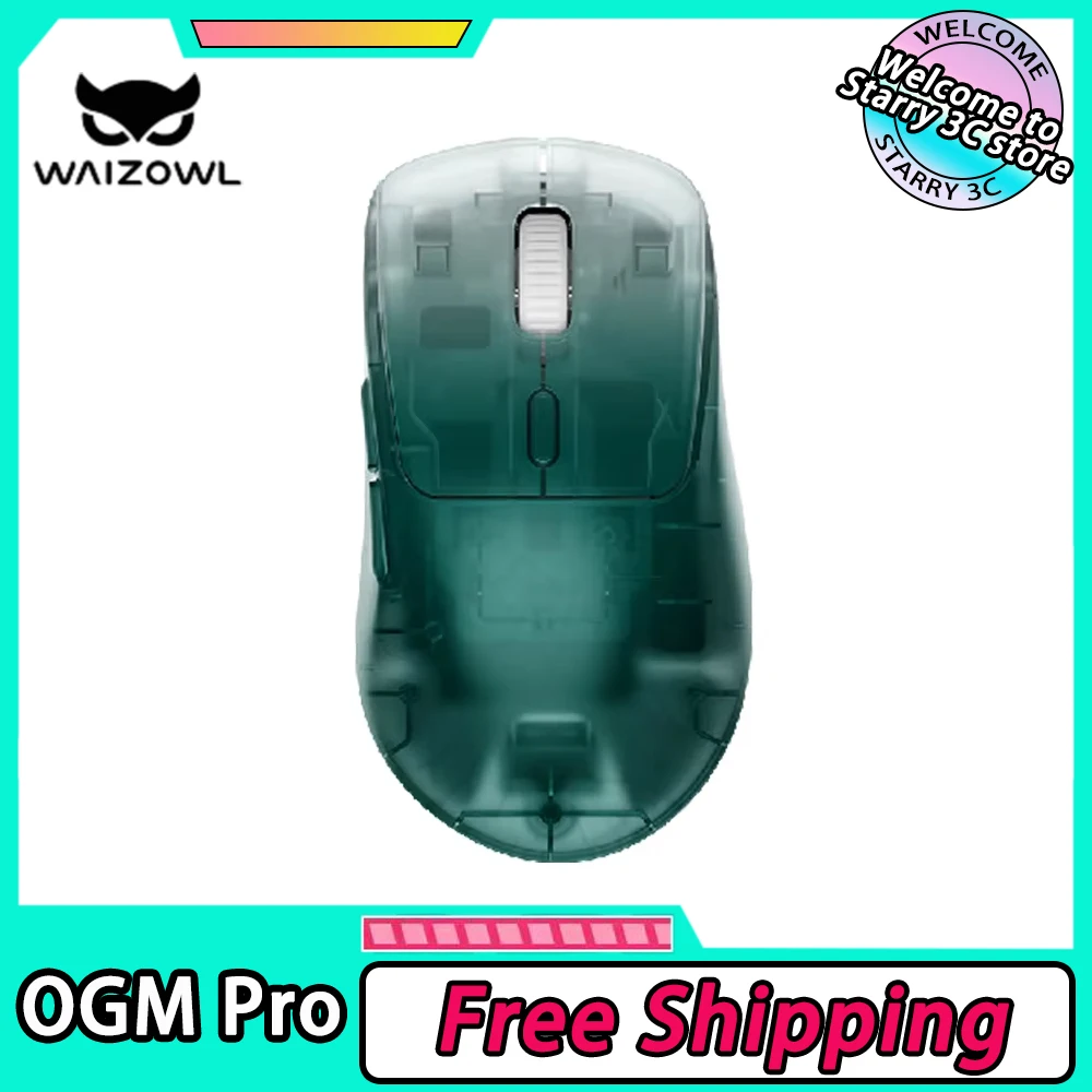 WAIZOWL OGM Pro Wireless Mouse PAW3395 Three Mode 2.4G Wired 26000DPI 68g TTC Gaming Customize Mice Rechargeable For Mac Office