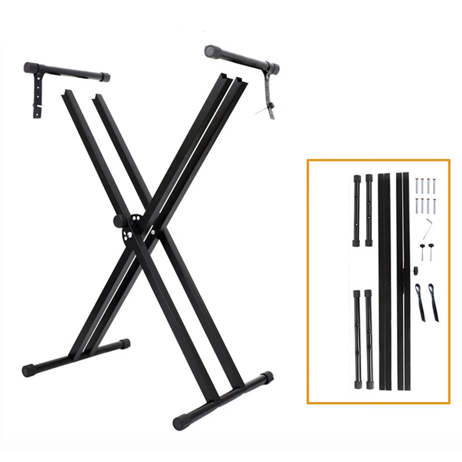 Portable Metal Keyboard Stand Piano Bench Set Musical Instruments for Piano Guitar Sheet Music Accessaries Piano Stand Bench Kit