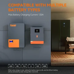 Powmr 6.2KW 4.2KW Hybrid Solar Inverter on Pure 24V 48V 230V 230V Wave inverter with MPPT 120A Solar Charger 7 Main Sales Hybrid Inverter - №1