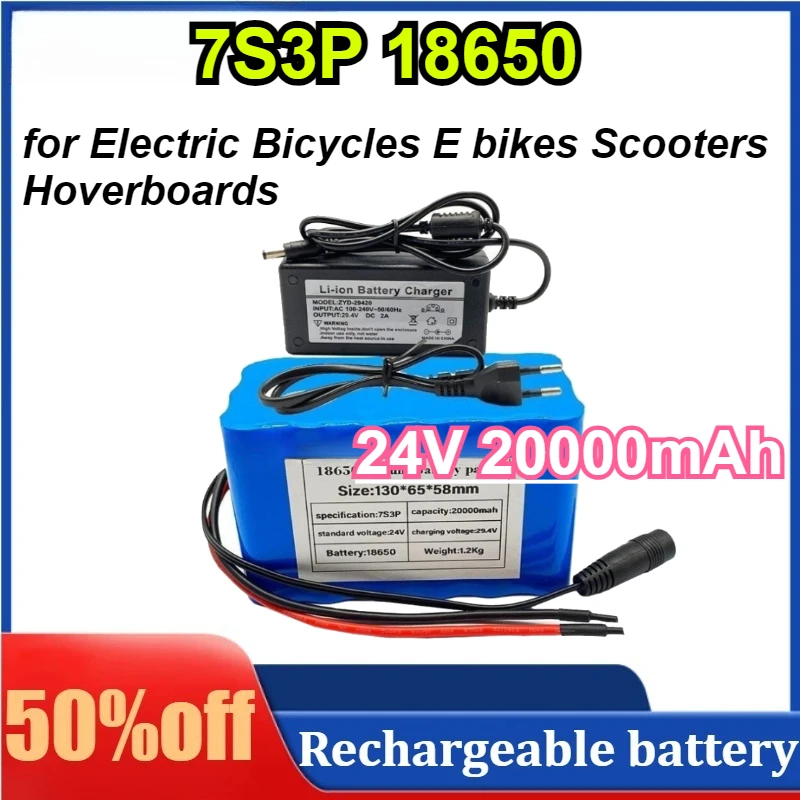 

7S3P 18650 Lithium Ion Battery Pack 24V 20000mAh for Electric Bicycles E bikes Scooters Hoverboards