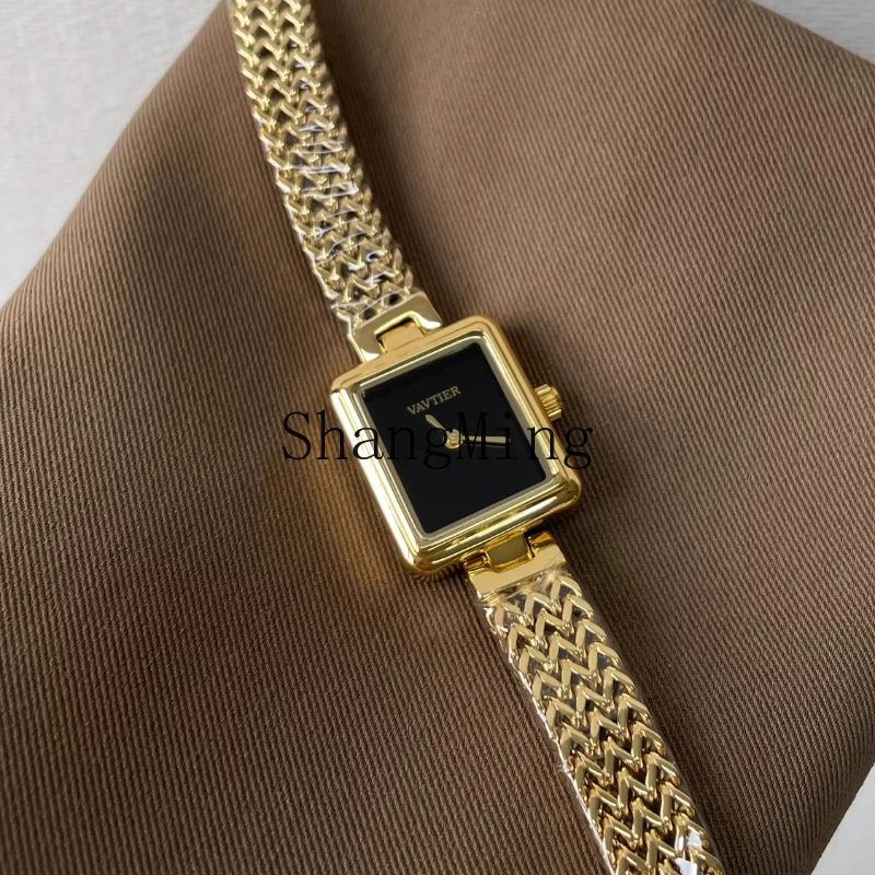 FG black gold small sugar cube watch women's medieval temperament new brand girls watch