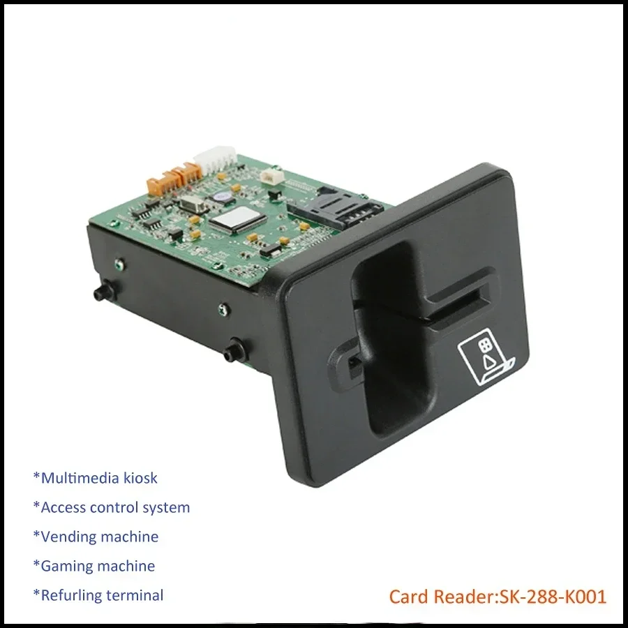 CRT-288-K001 RS232/USB Manual 3 in 1 IC Magnetic RFID Insert Card Reader for Self-service Terminal