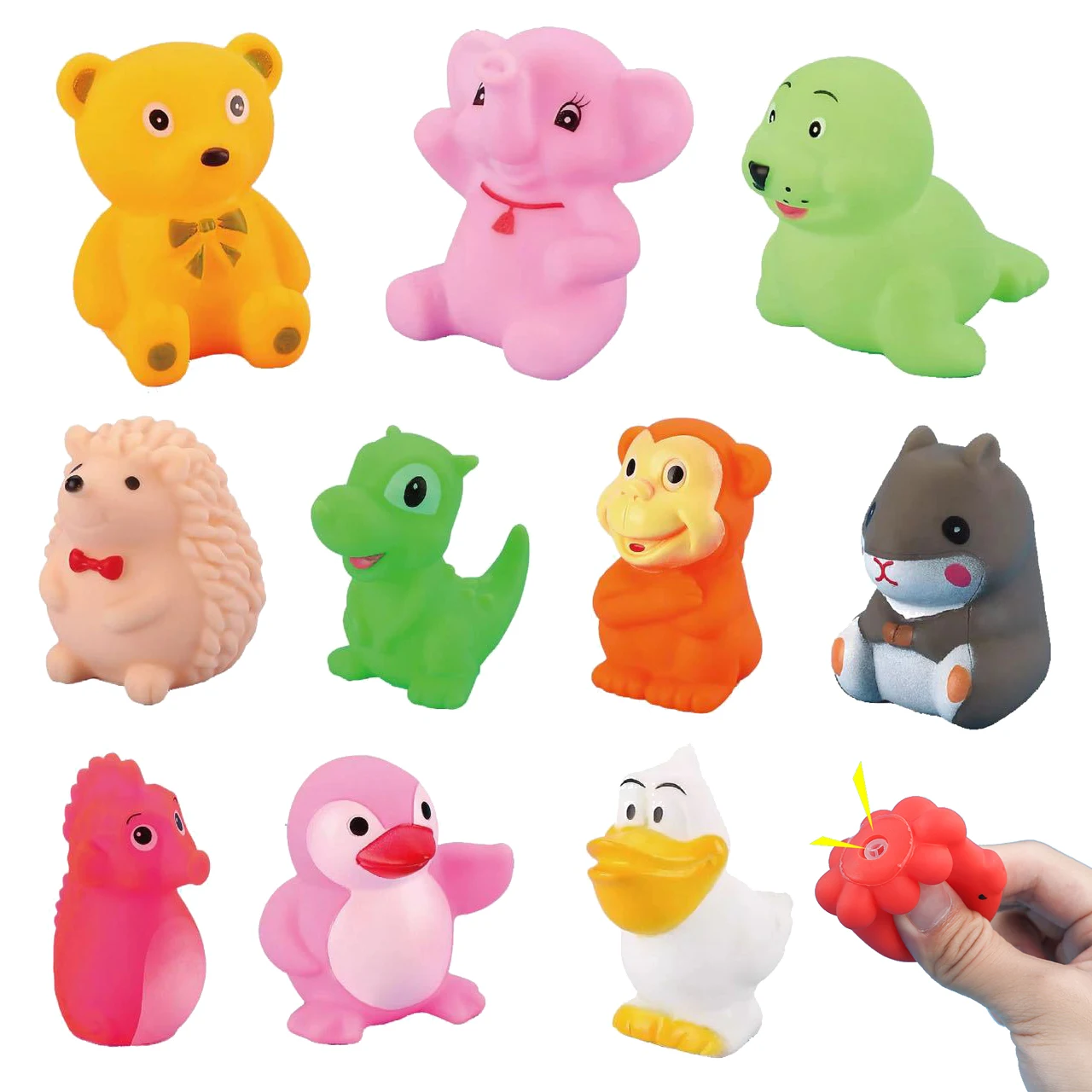 13pcs/set Stress Relief Toy Mini Animals Cartoon Cute Jellyfish Seal Rabbit Soft Toys for Children Kids Birthday Gifts TMZ