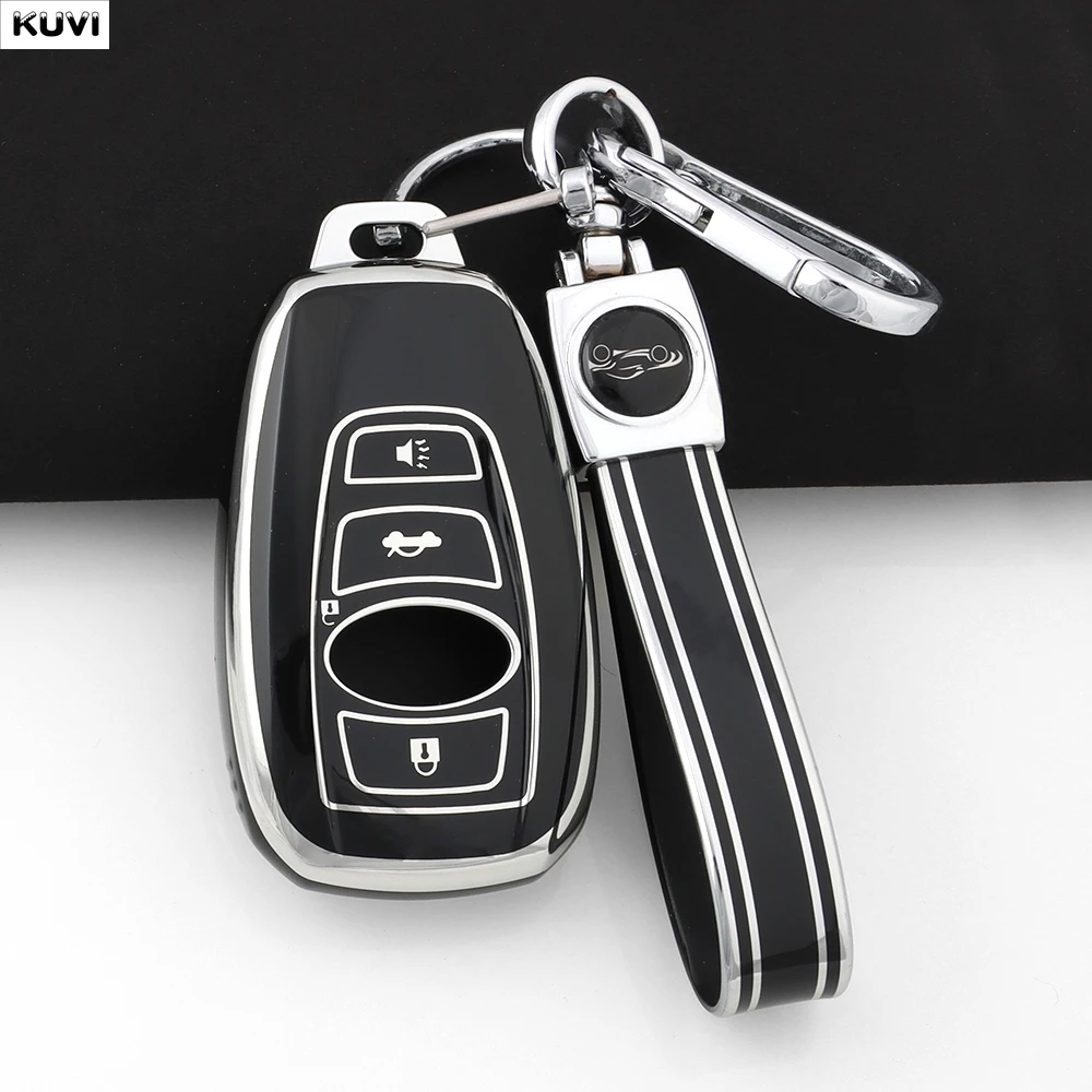 Fashion TPU Car Key Case Cover For Subaru Brz Wrx Xv Ascent Forester Outback Impreza Legacy Protected Keychain Shell Accessories