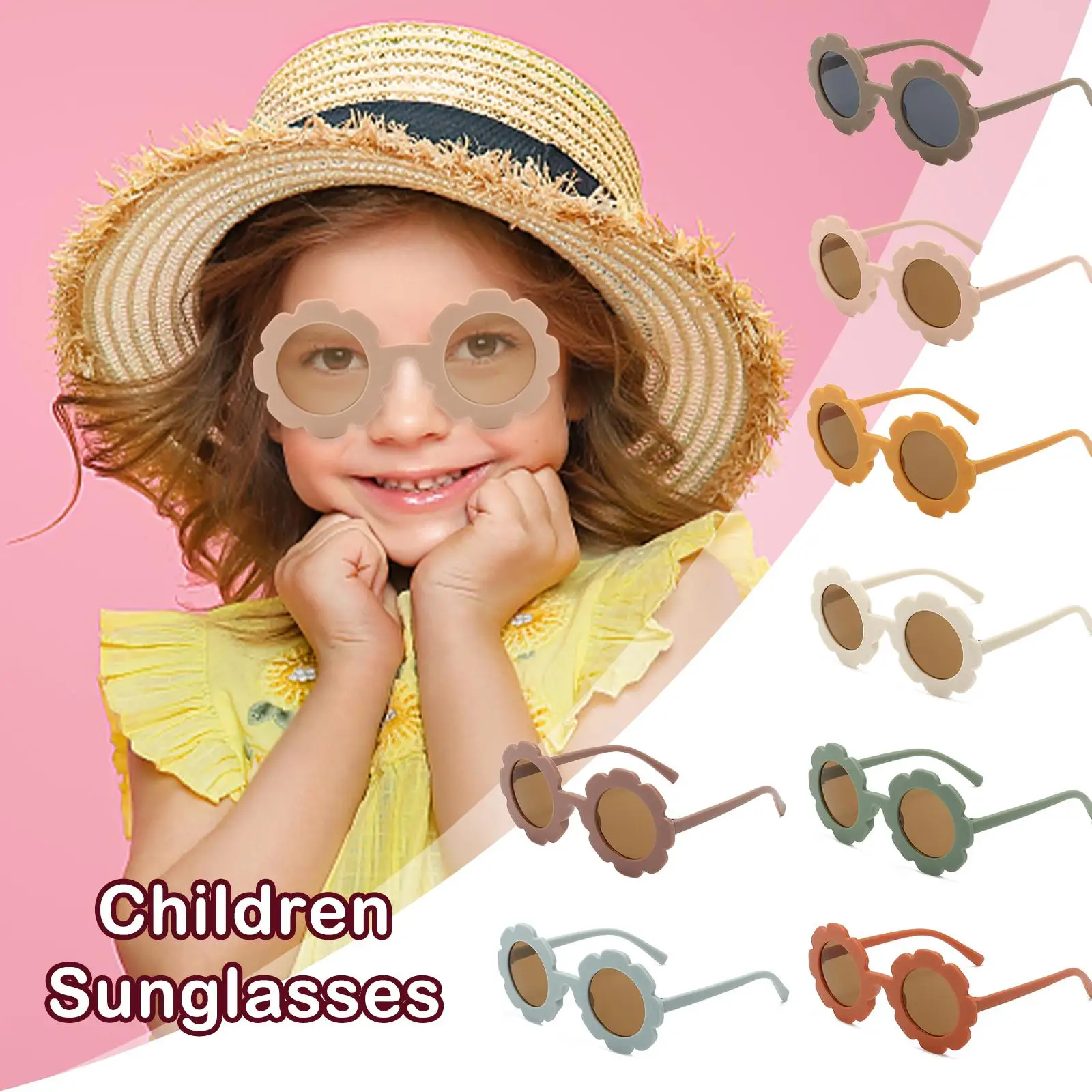 New Children Sunglasses Flower Round Cute Kids Sun Glasses For Boys Girls Ultraviolet-proof Baby Sunglasses Lovely Eyeglass