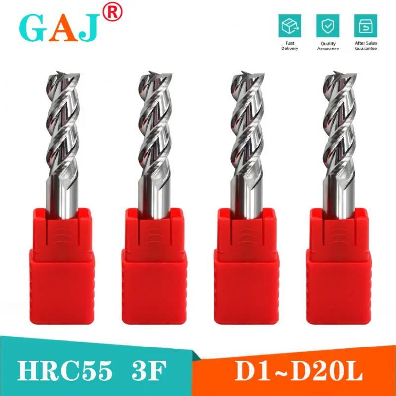 

HRC55 Cnc Carbide End Mill for AL Tungsten Steel Milling Cutters 3F Router Bit CNC Lathe Tools Endmills Cutting Aluminum Alloy