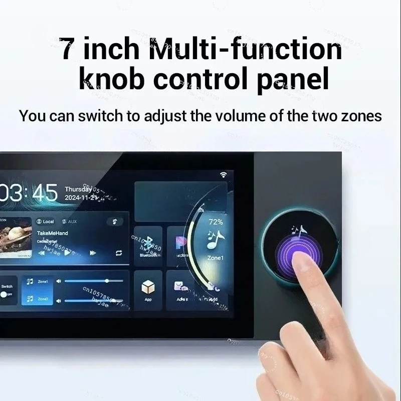 2 -zones Music Amplifier With 7-InchWall Power Connectable Ceiling Speakers Support Spotify YouTobe