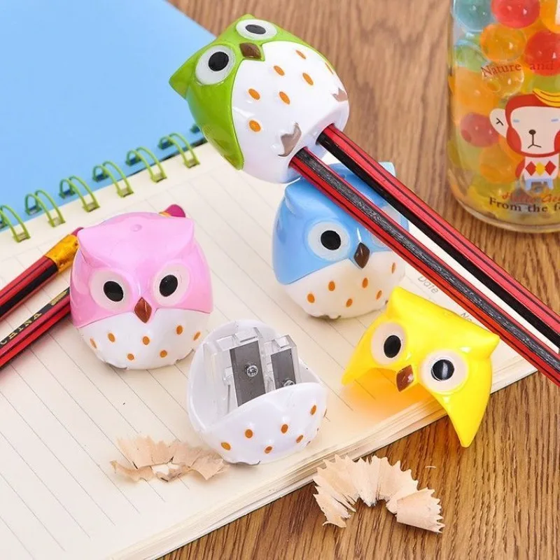 Креативные канцелярские принадлежности, мультяшная милая сова, точилка для карандашей, резак для карандашей с двойным отверстием для студентов