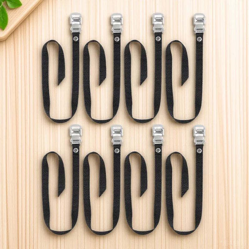 

8Pcs Exercise Bike Pedal Straps Universal Adjustable Cycling Footrest Straps Lightweight Gym Accessories for Home Workout