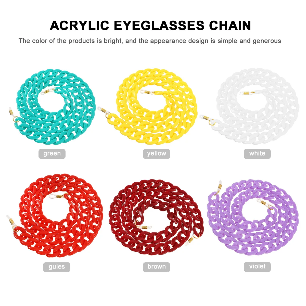 

1pc Eyeglasses Chains Sunglasses Chain Anti Slip Cord Adjustable Glasses Accessory Pendant Fashionable Rope For Men Women