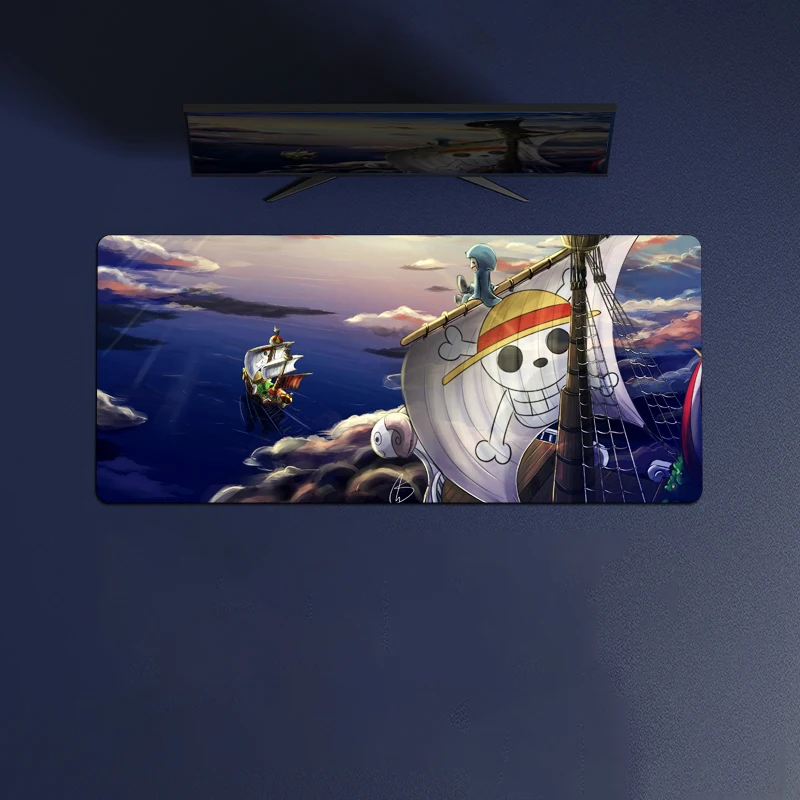 

One Piece Going Merry Straw Hat Pirates Hd Printed Anime Mouse Pad Rubber Desk Mat for Keyboard and Pc Gaming Accessories