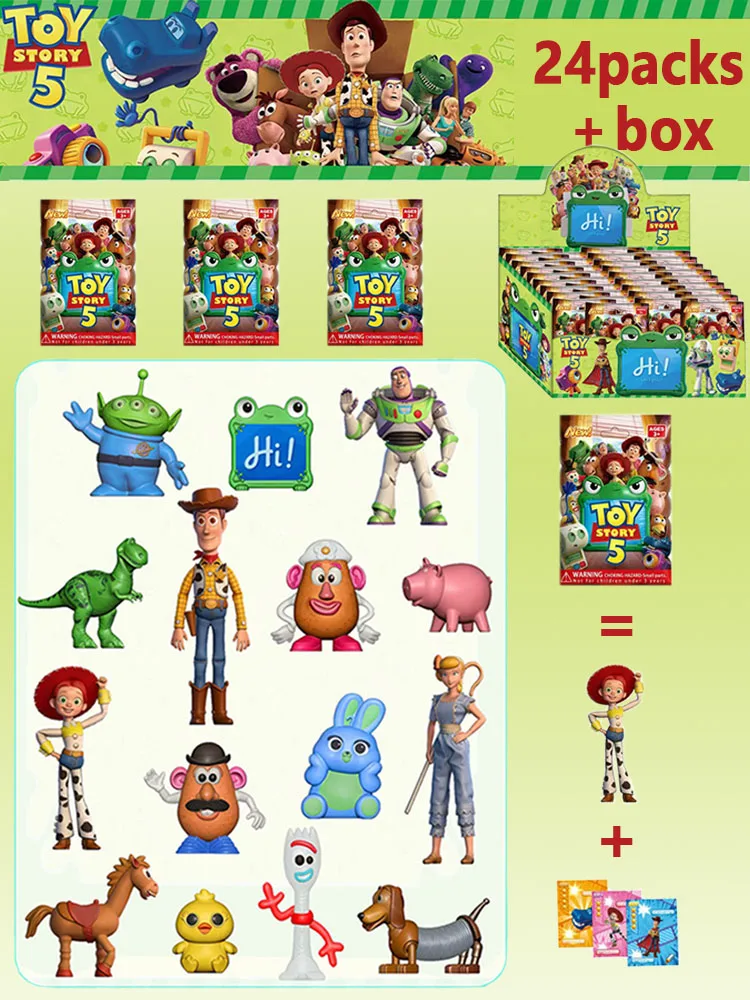 

Anime Toy Story 2-24pcs Blind Box Set PVC Woody Buzz Lightyear Model Doll Figures Mysteryed Toys Gamed Decorative Holiday Gifts