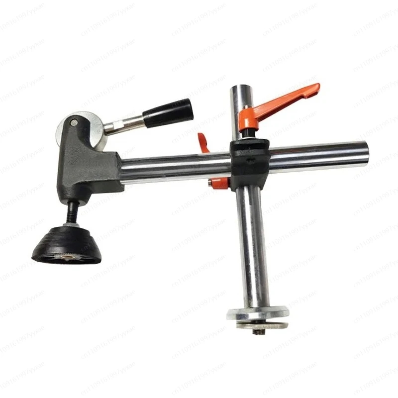 

Precision push table saw clamping device with compactor, horizontal clamp and eccentric clamp