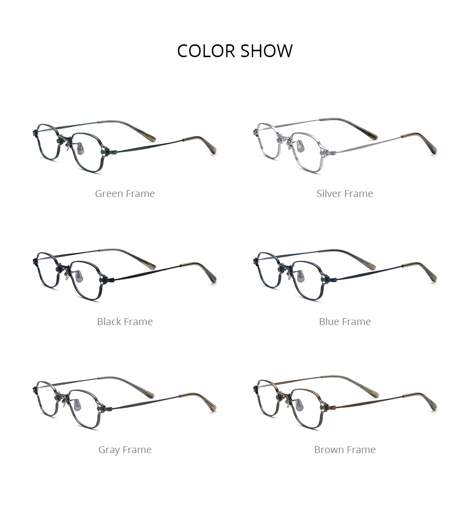 FONEX Titan Brille Rahmen Männer Drand Design Retro Quadrat Brillen Frauen Vintage Japanische Brille Ultraleicht Brillen MN186 – Detail 6
