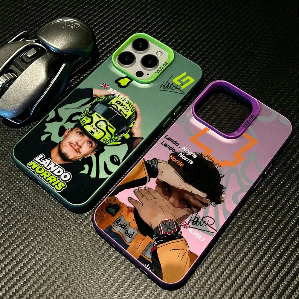 L-Landos N-Norris Phone Case for Samsung Galaxy A56 A55 A54 A53 A52 A26 A17 A16 A12 A07 A06 4G 5G Silver Hard Cover