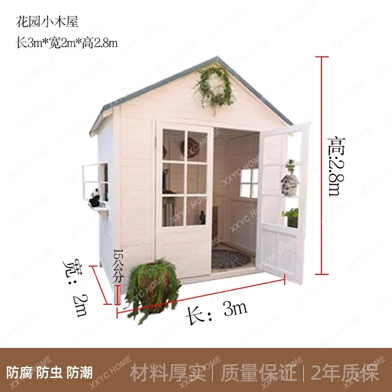 

HHPreservative Wood Chalet Pavilion Construction Garden Homestay Outdoor Assembly Movable Closed Wooden House Courtyard