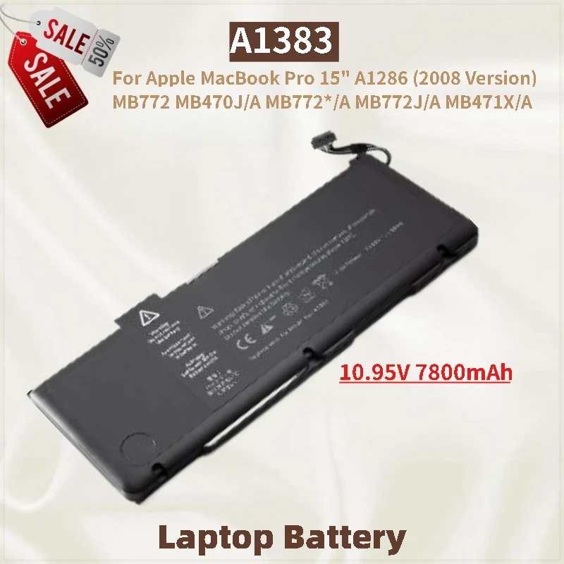 

A1383 Аккумулятор для ноутбука 10,95 В 7800 мАч для Apple MacBook Pro 17 "2011 A1297 MD311LL/A MC725LL/A MB604LL/A Совершенно новый, высокое качество