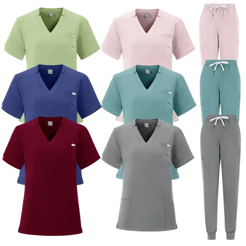 Zahnchirurg Scrubs Split Handwäsche Set Dehnbar Schnell trocknend Krankenhaus Krankenschwester Uniform Medizinische Uniformen Krankenschwester Zubehör