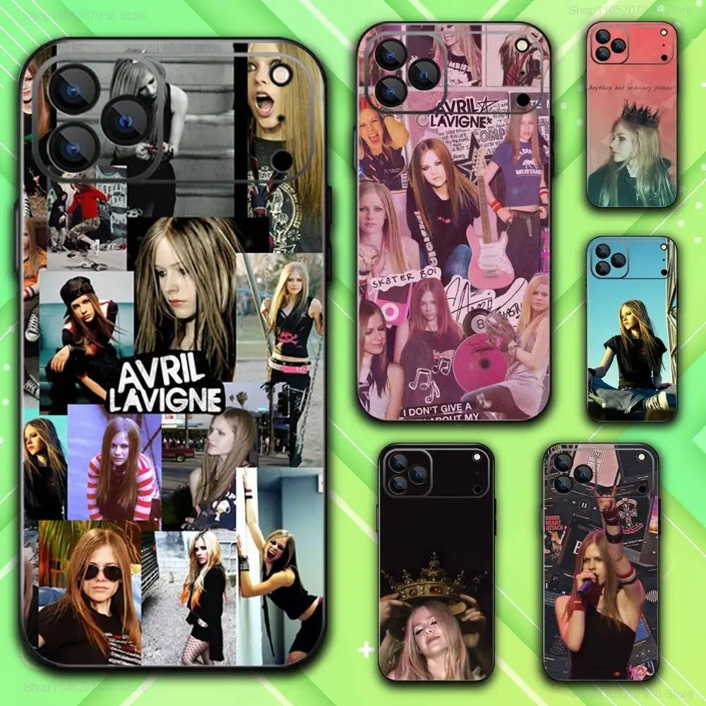 

A-Avril Singer Lavigne Phone Case For iPhone 17,16,15,14,13,12,11,Plus,E,Air,Pro,Max,Mini Black Cover
