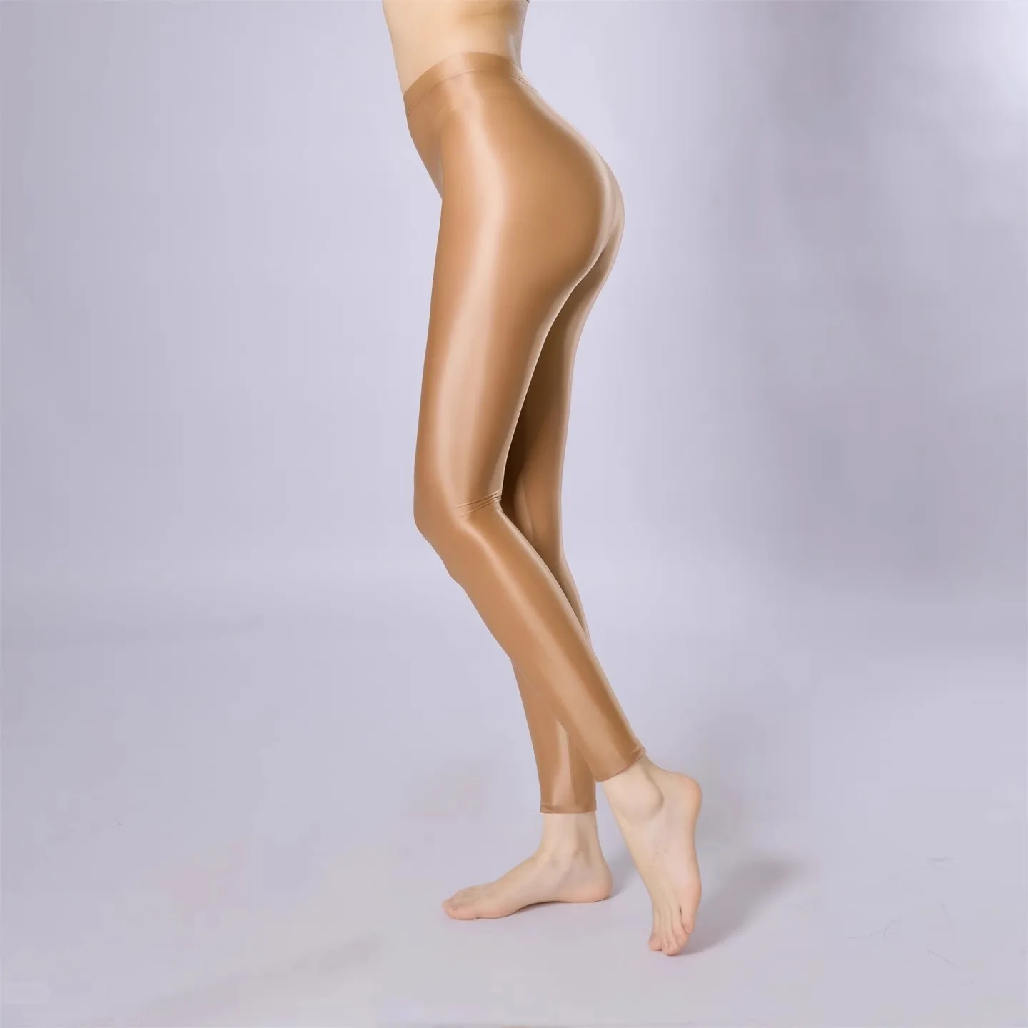 STAGE Performance น้ํามันเงากางเกงขายาวยืดหยุ่นสูงกางเกงดินสอผอมผู้หญิงออกกําลังกายฟิตเนสโยคะชุดชั้นใน Shaping Pantyhose