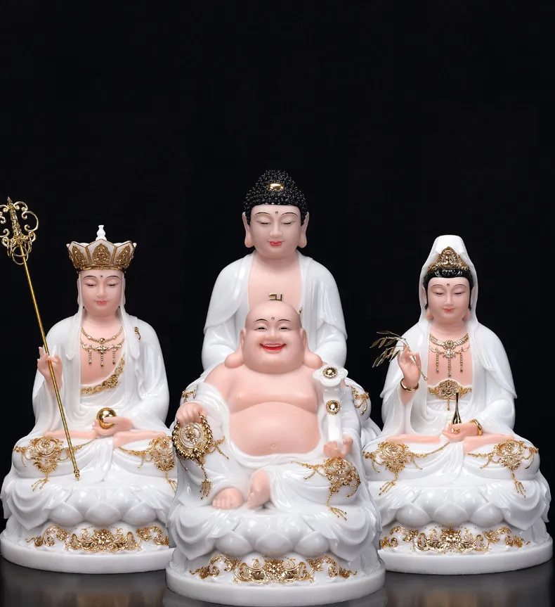 XL Maitreya Buddha Bodhisattva Big Belly Maitreya Buddha White Marble Stone Carving Lucky Laughing Buddha view 5