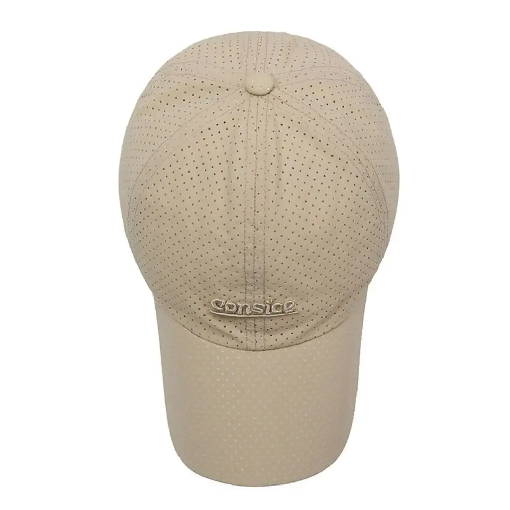 

Breathable Perforated Quick-Drying Hat Letter Embroidery Adjustable Travel Sports Hat Sun Protection Summer Sun Hat